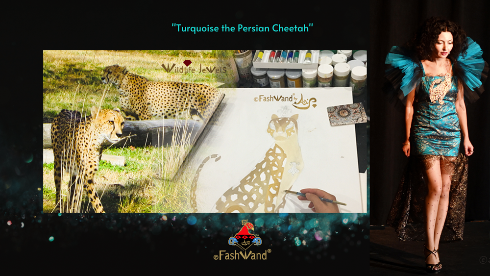 Wildlife Jewels® Turquoise the Persian Cheetah