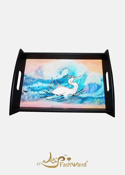 FashWand White Opal The Snowy Egret Serving Tray