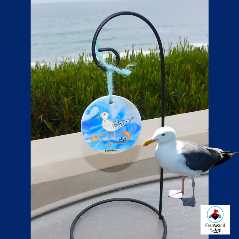 Wildlife Jewels Gray Sapphire The Gull Ceramic Ornament