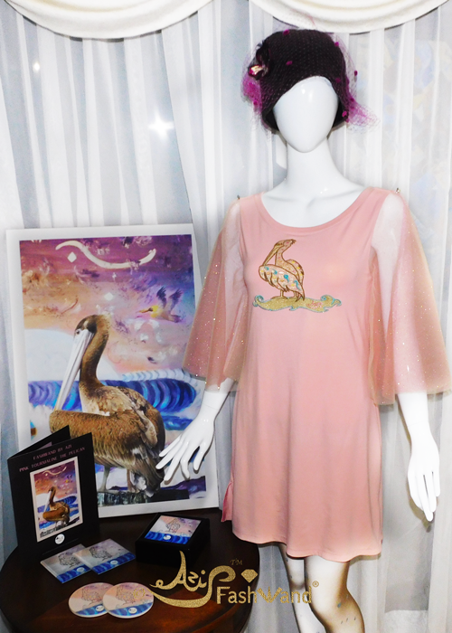 FashWand Bamboo Pink Tourmaline The Pelican Appliqué Dress