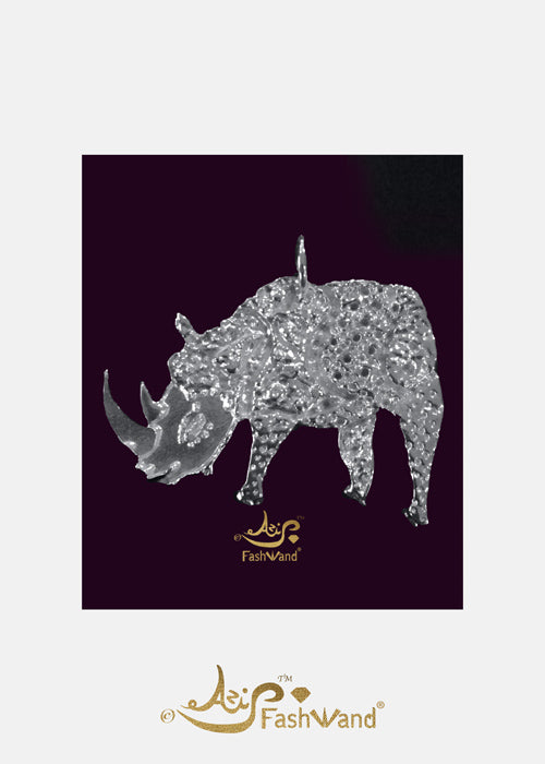 Wildlife Jewels Solid Silver Pendant Alexandrite the Rhino