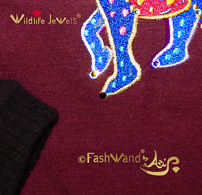 FashWand Jeweled Embroidery Bamboo Fleece Sweater 