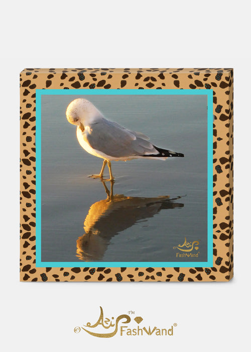 Wildlife Jewels Gull and Turquoise the Cheetah Photography + Painting Canvas Print